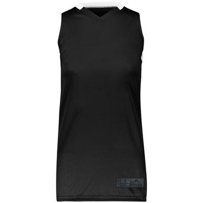 Augusta Sportswear 1732 Athletic Women's Step-Back Basketball Jersey T-Shirt in Black/White size Medium | Polyester