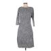 J. McLaughlin Casual Dress - Shift: Gray Marled Dresses - Women's Size Medium