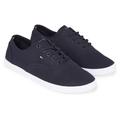 Sneaker TOMMY HILFIGER "CANVAS LACE UP SNEAKER" Gr. 37, blau (dunkelblau) Damen Schuhe Sneaker