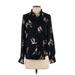 H&M 3/4 Sleeve Blouse: Black Floral Tops - Women's Size 0