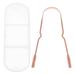 1 Set of Oral Hygiene Device Cooper Tongue Scraper with Box (Rose Gold)