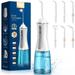 Cordless Water Dental Flosser MGF3 for Teeth - Portable and Oral Irrigator with 350ML Tank 5 Modes 6 Replaceable Tips- IPX7 Waterproof Powerful Battery Water Dental Picks for Travel Home Use