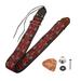 Embroidered Guitar Strap Leather Belt Genuine Polyester Cotton