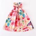 Baby Girl Clothes Toddler Kids Girls Floral Bohemian Flowers Bowknot Sleeveless Beach Straps Dress Princess Clothes