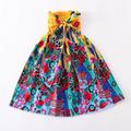 Baby Girl Clothes Toddler Kids Girls Floral Bohemian Flowers Bowknot Sleeveless Beach Straps Dress Princess Clothes