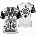 Viking Tattoo T-shirt Print Graphic T-shirt For Men's Adults' 3D Print Casual Daily