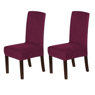 Velvet Dining Chair Slipcovers Stretch Dining Chair Slipcovers Set Of 2 Parson Chair Covers Chair Protectors Dining Slipcovers Washable Strong Thick