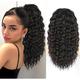 Curly Ponytail Extension Drawstring Ponytail for Black Women Natural Black Curly Clip in Hair Extensions 18 Inch Ponytail Extension Synthetic Hairpiece for Daily Party