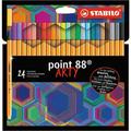 Fineliner point 88 arty penna punta in fibra fine colori assortiti conf 24 Pz. - Stabilo