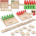 TEUVO Montessori Counting Peg YPF5 Board Toys for Kids Aged 3 4 5 6 Years Old Montessori Math Manipulatives Materials Wooden Addition and Subtraction Game for Home School Daycare Classroom