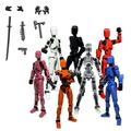 Barsme Titan 13 Action Figure Set of 9 T13 Action Figure 41D Printed Action Figures Movable Multi-jointed Figure Toys Stick Bot Articulated Robot Dummy Action Figures Toys Gifts for Him Boys Friend