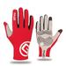 Cycling Gloves for Men Or Women Breathable Full Finger Gel Padded Bicycle Gloves-Red(XL)