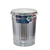 Galvanized Steel Trash Can - Trash Can With Lid - Galvanized Trash Can With Lid - Metal Trash Can - Outdoor Garbage Can With Lid -Steel Gray - Pre-Galvanized Trash Can With Lid Round.