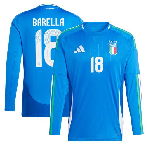 Italien 24 adidas Heimtrikot - Langarm mit Aufdruck Barella 18