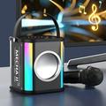Chiccall Portable Karaoke Colorful Light Wireless Speakers K-song with Microphone 15W High Power HiFi Stereo Sound Subwoofer Bluetooth Speakers 4000mA Large Battery Speakers Bluetooth Wireless