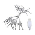 FNYOXU String of lights Halloween Decorations Outdoor Lights 10 LEDs Skeleton Model Halloween Battery Operated String Lights Halloween Party Lights for Outside House Garden Yard Dec