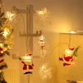 WZHXIN LED Lights 2 Meters 10 Lights LED Santa Claus Snowflake Light String Window Decorations Clearance Room Decor LED Lights for Bedroom Multi-Color