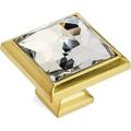 20 Pack 5883BB-C Brushed Brass Cabinet Hardware Square With Clear Glass - 1-1/4 Square