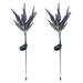 SHENGXINY 2Pcs Outdoor Solar Ground Lamp Clearance Solar Energy Lamp Ground Inserted Lamp Courtyard Lamp Balcony Atmospheres Lamp Floral Sway Light Solar Light Solar Sway Lights Purple