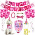 Dog Birthday Party Supplies Dog Birthday Bandana Scarf Doggie Boy Birthday Party Hat with Number Bowtie Paw Balloons Banner for Small Medium Puppy Dog Pets Dog Birthday Party Decorations