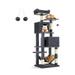 61-Inch Cat Tree with 5 Scratching Posts Plush Multi-Level Cat Tower with 2 Perches and 2 Caves Standing Cat Condo Play House with Hammock & 2 Pompoms Gray