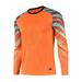 Doomiva Jersey Padded Football Shirt for Boy Stylish Striped Padded Goalie T-shirt Long Sleeve Sports Training Tops Orange XXS