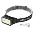 COB LED Headlamp 5 Light Modes 120 Degree Adjustable IPX4 Waterproof Rechargeable Headlight with Sensor