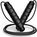 Jump Rope Tangle-Free Rapid Speed Jumping Rope Cable with Ball Bearings for Women Men and Kids Adjustable Steel Jump Rope Workout with Foam Handles-Black