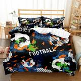 Soccer Comforter Cover Set Watercolor Tie-dye Duvet Cover for Kid Teen Boys Girls Room Decor Sports Game Quilted Duvet Cover Colorful Graffiti Hip Hop 1 Quilt Cover with 2 Pillowcases