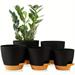 5pcs Plant Pots 7/6.5/6/5.5/5 Inch Self Watering Planters With Drainage Hole Plastic Flower Pots Planters For Indoor Plants Succulents Snake Plant African Violet Flowers