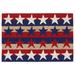 YOSITiuu Frontporch Indoor Outdoor Rug - Novelty Design Hand Hooked Weather Resistant UV Stabilized Foyers Porches Patios & Decks Stars & Stripes 1 8 x 2 6