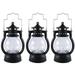12 Pcs Mini Lantern Decorative with LED Candle Vintage Lantern Hanging Candle Lanterns Battery Operated Lantern Black