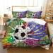 Soccer Comforter Cover Set Watercolor Tie-dye Duvet Cover for Kid Teen Boys Girls Room Decor Sports Game Quilted Duvet Cover Colorful Graffiti Hip Hop 1 Quilt Cover with 2 Pillowcases