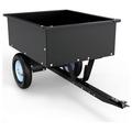 Bomrokson 350LB 8 Cubic Feet Steel Dump Cart ATV/UTV Trailer Tow Behind Lawn Black