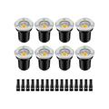 ZUCKEO Low Voltage Landscape YPF5 Lights LED Well Lights 12V-24V in Ground Lights IP67 Waterproof Low Voltage Landscape Lighting Floor Driveway Deck Step Garden Lights Outdoor (8 Pack Warm White)