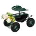 Garden Cart with Adjustable Seat Large Storage Space and Easy Rolling Tires - Ideal for All Gardens