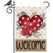 Valentine s Day Garden Flag 12.5 x 18 Inch Heart Eucalyptus Double Sided Decorative Flag For Outside Yard Lawn Outdoor Decoration GB007-12