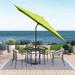 Glavbiku 9ft Outdoor Umbrella with Crank and Push Button Tilt Without Base for Garden Lime Green