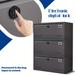 17.7 W Drawer Vertical File Cabinets - Lateral Filing Cabinets with Digital Keypad - Metal Steel Lockable Storage Cabinets for Home Office to Hanging Files Letter/Legal/F4/2 A4 Size (DARK GREY)