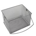 YBM Home Mesh Wire YPF5 Food Storage Organizer Bin Basket with Handle for Kitchen Pantry Cabinets Bathroom Laundry Room Closets Garage - Rectangle Metal Farmhouse Mesh Basket 1 Unit (1)