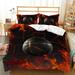 3D Sports Fire Basketball Bedding Set for Teen Boys Duvet Cover Sets with Pillowcases Twin Full Queen King Size 3PCS 1 Duvet Cover+2 Pillow shams