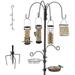 Bird Feeding Station Kit YPF5 Pole Wild Bird Feeder Hanging Planter Hanger Multi Feeder Hanging with Metal Suet Feeder Bird Bath for Attracting Wild Birds