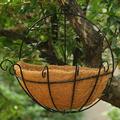 Ljxge Flower Pots Windfall Metal Hanging Planter Basket Round Wire Holder with Chain Porch Decor Flower Pots Hanger Garden Decoration Indoor Outdoor Watering Hanging Baskets Garden Decor