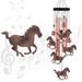 Outdoor Horse Wind Chimes YPF5 Decoration Gifts for Mom Garden Balconies Rooms Patio Indoor Red Copper Horse Chimes 4 Tubes 5 Horses Wind Chime Horse Wind Catcher Horse Wind Bell Gifts