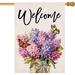 Pink Floral Spring Summer Garden Flag Double Sided Floral Butterfly Welcome Yard Flag Small Burlap Vertical Seasonal Farmhouse Yard Outdoor Outside Decoration 12.5 x 18 Inch