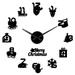 Meuva Christmas Frameless DIY Wall Mute Clock 3D Mirror Surface Sticker Home Decor Christmas Ornaments Christmas decorations Hanging Ornament Decor Home Party Ornament Decor Happy Xmas