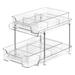 PINPON Under Sink Organizer YPF5 2 Tier Clear Bathroom Organizer with Dividers Pull Out Multi-Purpose Cabinet Organizer and Storage for Medicine Snack Cosmetic