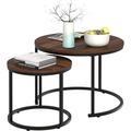 Garden 4 you Nesting Coffee Table Rustic Brown 2 Sets for Small Place Engineered Wood Sofa End Side Table for Living Room Cabin Bed Room Dining Room