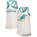 Women's G-III 4Her by Carl Banks White Miami Dolphins Tater Racerback Tank Top