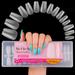 Nail Tips 360 Pieces Full Cover Soft Gel Tips No-File Nail Tips Short Pre-Buff PMMA Resin Artificial Nails Tips in 15 Sizes Ballerina for Gluing Nail Art for Nail Salons Starter DIY